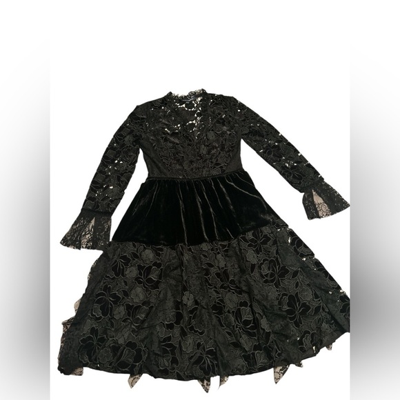 French Connection Dresses & Skirts - French Connection Women’s Sz 4 Dark Romantic Whimsigoth Black Lace Dress Event